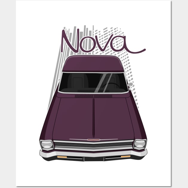 Chevrolet Nova 1966 - 1967 - royal plum Wall Art by V8social